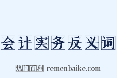 会计实务反义词是什么意思的图片